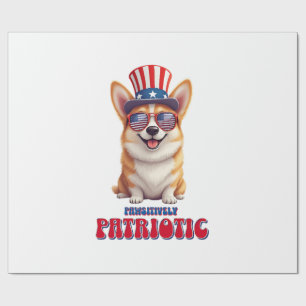 Patriotic Corgi - Pawsitively Patriotic Wrapping Paper