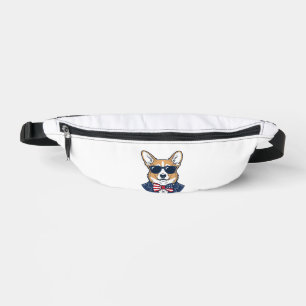 Patriotic Corgi Sunglasses Vintage Vector Art_1 Bum Bags