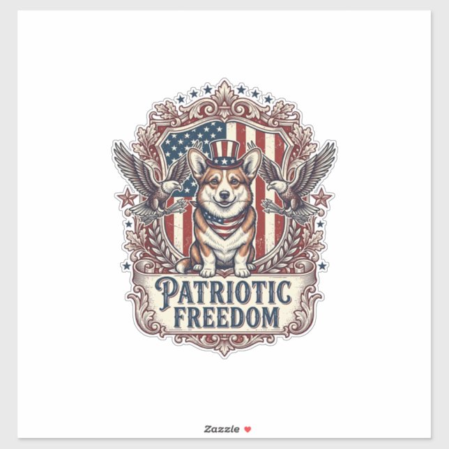 Patriotic Corgi Vector Graphic Tee_1 (Sheet)
