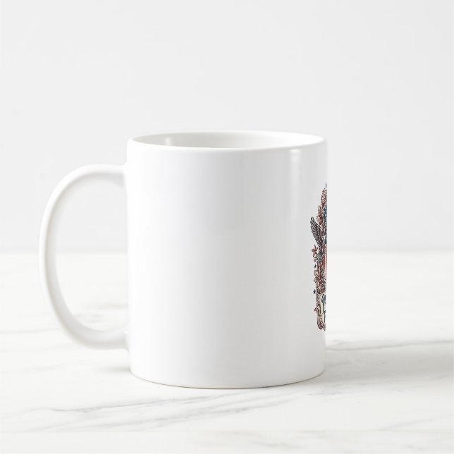 Patriotic Corgi Vector Graphic Tee_1 Coffee Mug (Left)