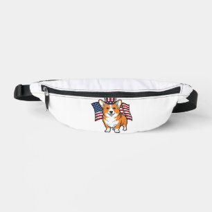 Patriotic Corgi Vintage Engraving Shirt Design_1 Bum Bags