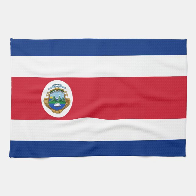 Patriotic Costa Rica Flag Tea Towel (Horizontal)