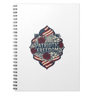 Patriotic Cottage Garden Vector Graphic Tee_1 Notebook