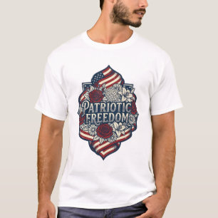 Patriotic Cottage Garden Vector Graphic Tee_1 T-Shirt