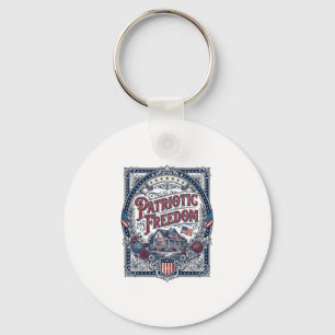 Patriotic Cottage Garden Vector Graphic Tee Key Ring