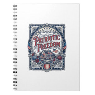 Patriotic Cottage Garden Vector Graphic Tee Notebook