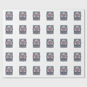 Patriotic Cottage Garden Vector Graphic Tee Wrapping Paper