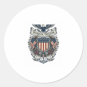 Patriotic Cottagecore America Vector Graphic Tee Classic Round Sticker