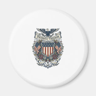 Patriotic Cottagecore America Vector Graphic Tee Magnet