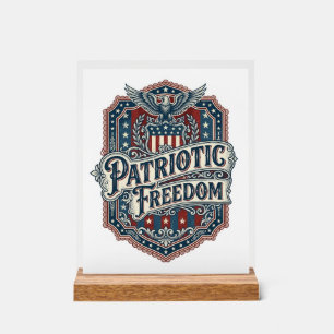 Patriotic Country Gospel Vector Graphic Tee Acrylic Sign