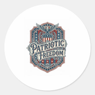 Patriotic Country Gospel Vector Graphic Tee Classic Round Sticker