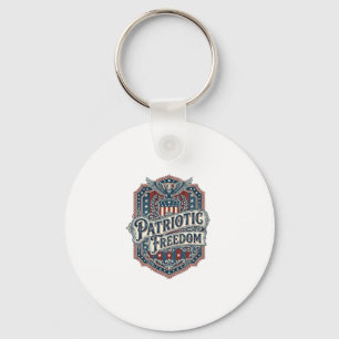 Patriotic Country Gospel Vector Graphic Tee Key Ring