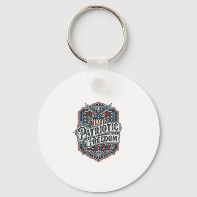 Patriotic Country Gospel Vector Graphic Tee Key Ring (Front)