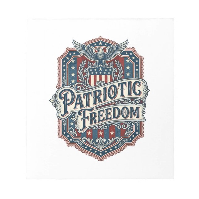 Patriotic Country Gospel Vector Graphic Tee Notepad (Front)