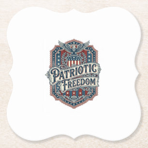 Patriotic Country Gospel Vector Graphic Tee Paper Coaster