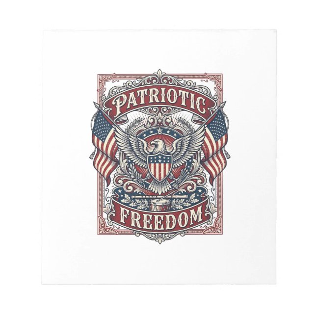 Patriotic County Parade Vector Graphic Tee_1 Notepad (Front)