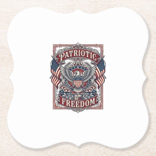 Patriotic County Parade Vector Graphic Tee_1 Paper Coaster (Front)