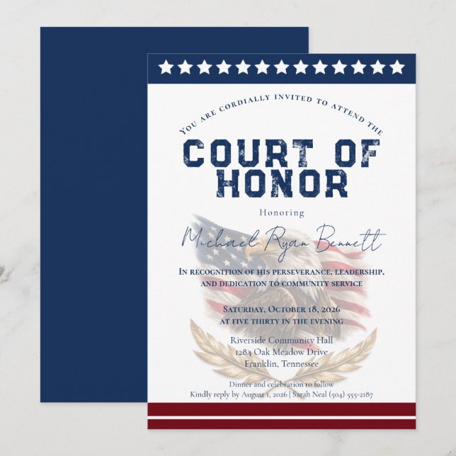 Patriotic Court of Honour Invitation (Front/Back)