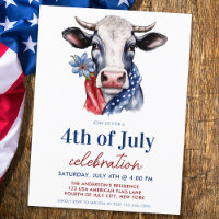 Patriotic Cow 4th Of July Red White & Blue Party