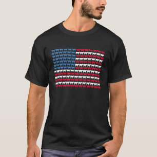 Patriotic Cow American Flag Calf 4th Of July USA H T-Shirt