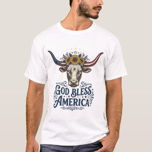 Patriotic Cow God Bless America Vintage Shirt Desi