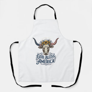 Patriotic Cow God Bless America Vintage Shirt Desi Apron