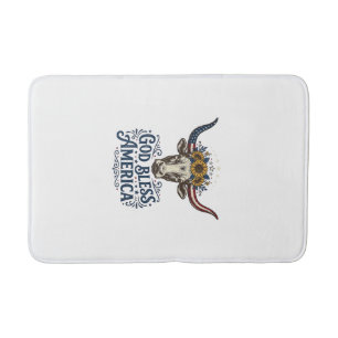 Patriotic Cow God Bless America Vintage Shirt Desi Bath Mat