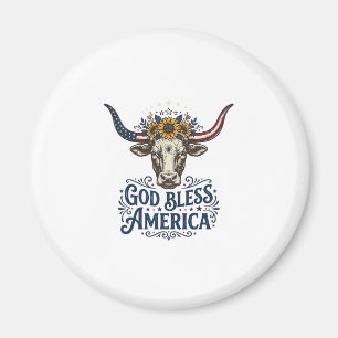 Patriotic Cow God Bless America Vintage Shirt Desi Magnet