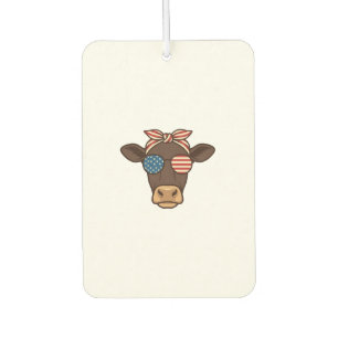 Patriotic Cow Head Sunglasses Vintage Design_1 Car Air Freshener