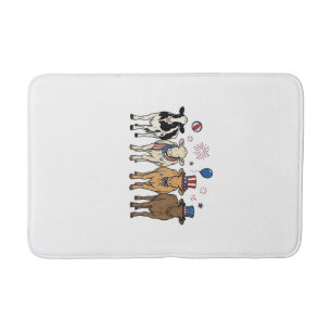 Patriotic Cow Lineup Vintage Vector Shirt Design_1 Bath Mat