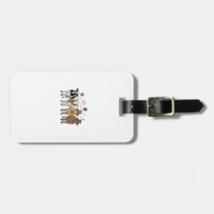 Patriotic Cow Lineup Vintage Vector Shirt Design_1 Luggage Tag