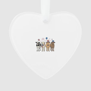 Patriotic Cow Lineup Vintage Vector Shirt Design_1 Ornament