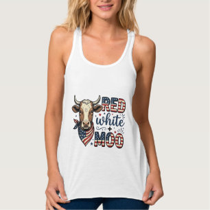 Patriotic Cow Red White Moo 4th of July Shirt Desi