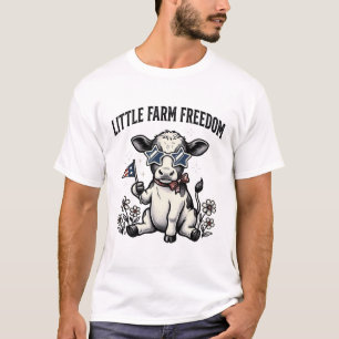 Patriotic Cow Shirt Vintage 4th of July Farm Desig
