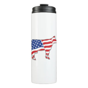 Patriotic Cow Thermal Tumbler