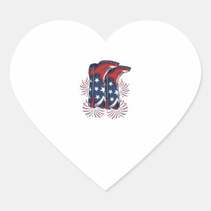 Patriotic Cowboy Boots Vintage Western Shirt Desig Heart Sticker