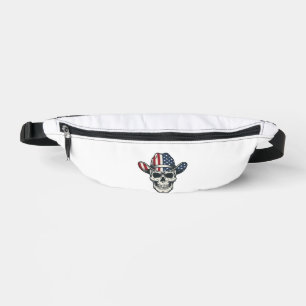 Patriotic Cowboy Skull Vintage Engraving Shirt_1 Bum Bags