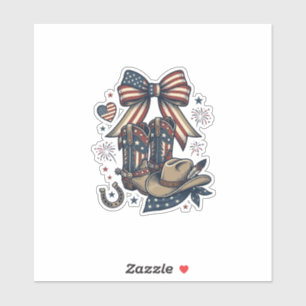 Patriotic Cowgirl Boots and Bow Western Shirt Desi