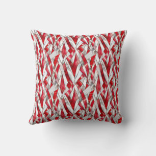 Patriotic Crimson Silver Weave Cushion