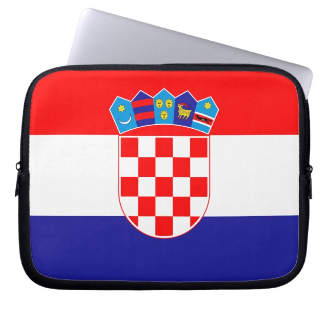 Patriotic Croatian Flag Laptop Sleeve (Front)