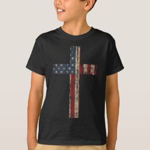 Patriotic Cross - American Flag Faith Us Independe T-Shirt