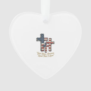 Patriotic Cross God Bless America Shirt Design_1 Ornament