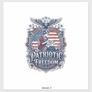 Patriotic Cross Stitcher Vector Graphic Tee_1