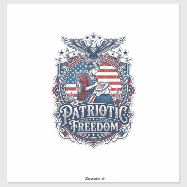Patriotic Cross Stitcher Vector Graphic Tee_1 (Sheet)