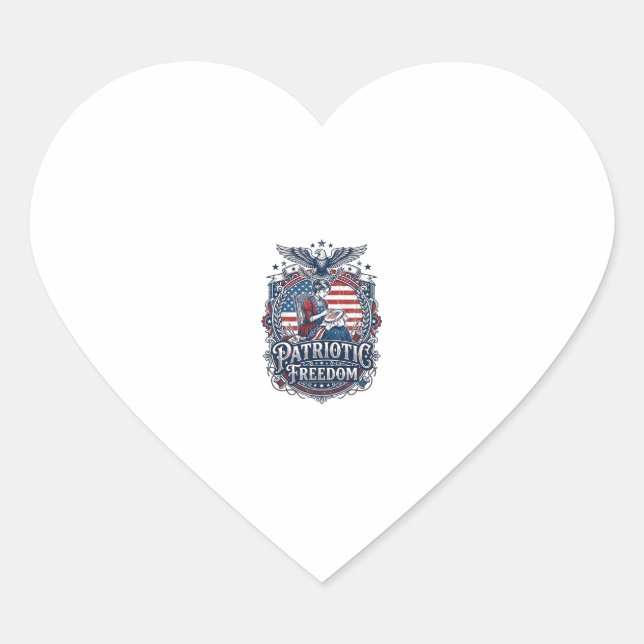 Patriotic Cross Stitcher Vector Graphic Tee_1 Heart Sticker (Front)