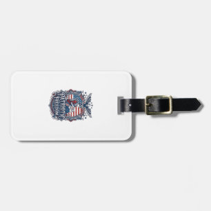 Patriotic Cross Stitcher Vector Graphic Tee_1 Luggage Tag