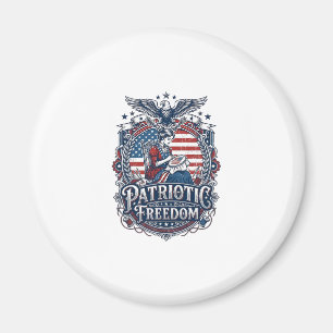 Patriotic Cross Stitcher Vector Graphic Tee_1 Magnet