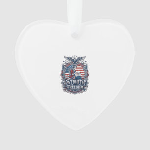 Patriotic Cross Stitcher Vector Graphic Tee_1 Ornament