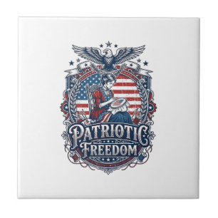 Patriotic Cross Stitcher Vector Graphic Tee_1 Tile