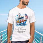 Patriotic Cruise Ship Personalised Family Vacation T-Shirt<br><div class="desc">Patriotic Cruise Vacation T-Shirt! The perfect addition to your family's summer vacation wardrobe! Made with high-quality materials, this shirt features a vibrant cruise ship with an American flag design that is perfect for any boat or ship excursion. Not only does it add a touch of patriotism to your trip, but...</div>